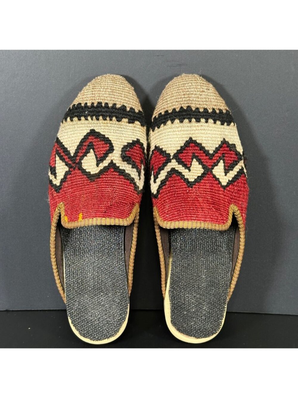 Vintage ARTEMIS Design Co Turkish KILIM MULES Handmade Slides EU Size 40 Unisex - Picture 12 of 16